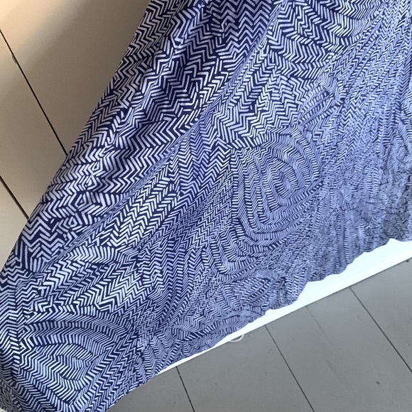 VINTAGE DVF Fit & Flare jersey Maxi - Dyed Blue print US M Est. - Picture 8 of 11